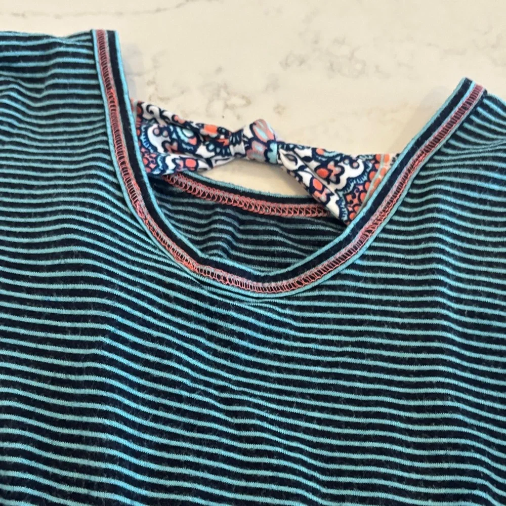 PinkVanilla Teal and Patterned Kids Dress with Red Floral Detail